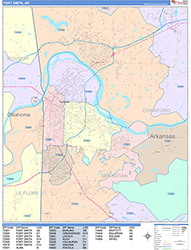 Fort Smith Wall Map Color Cast Style 2026
